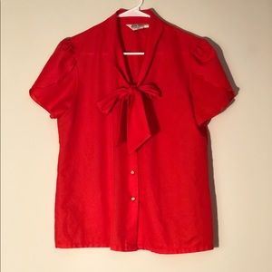 Red vintage Judy Bond Blouse